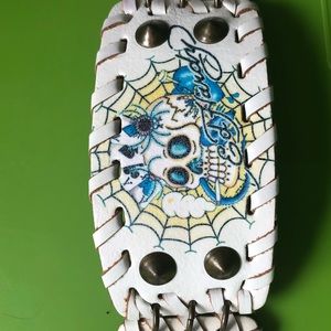 Ed hardy bracelet/band leather